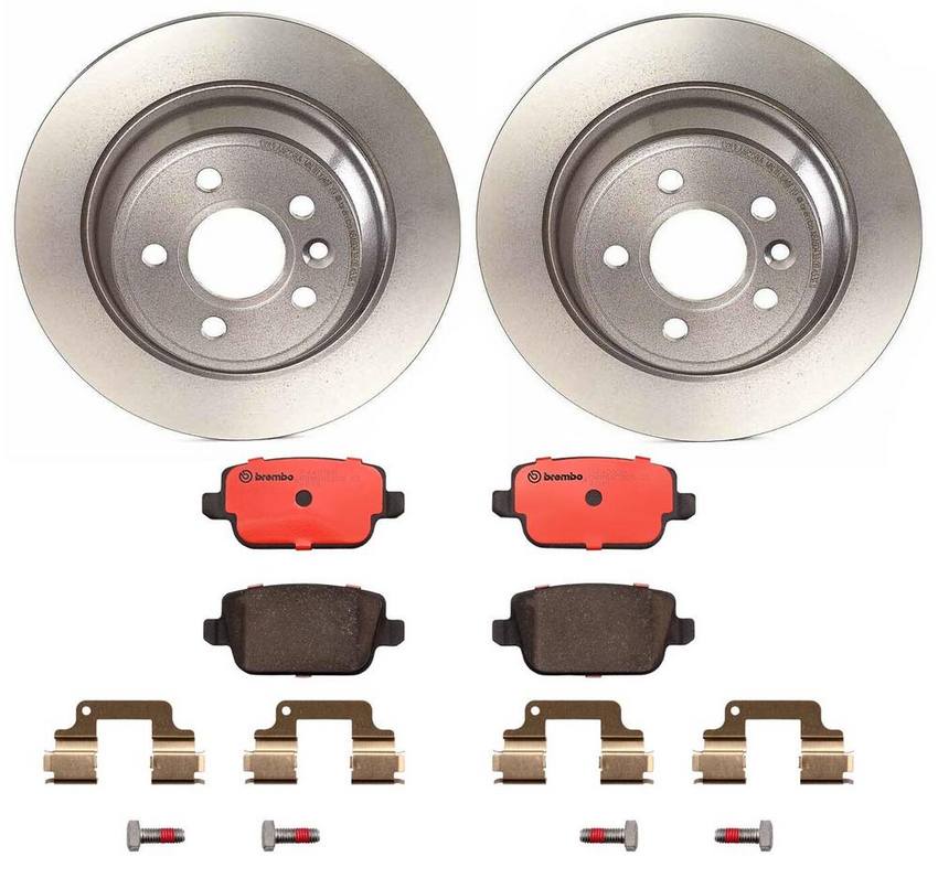 Volvo Brembo Brakes Kit - Pads and Rotors Rear (302mm) (Ceramic) 31471832 - Brembo 3274676KIT